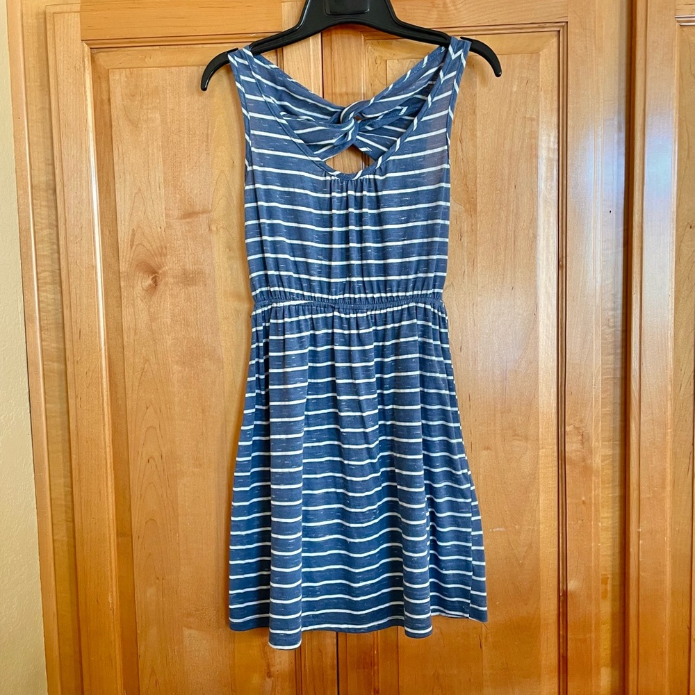Mai Tai Blue and White Striped Sleeveless Dress